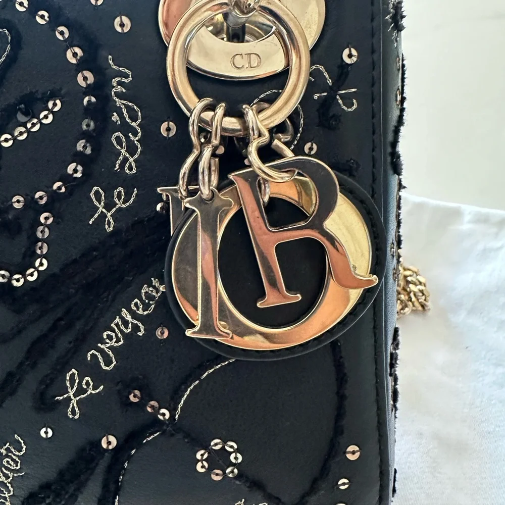 Dior Black Mini Bag with Gold Accents - Picture 7 of 9